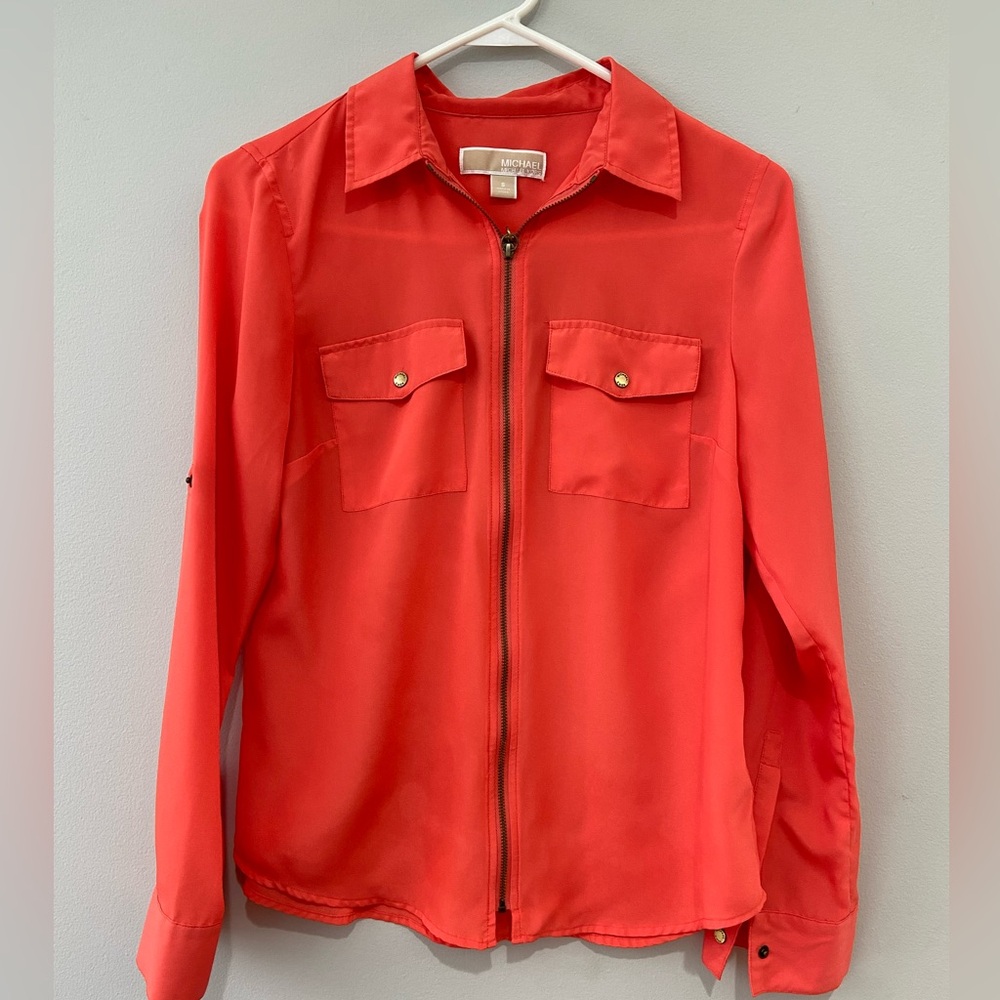 Michael Kors full-zip long-sleeve shirt